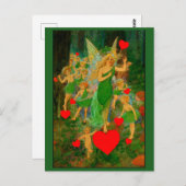 Eigen Valentijn Fairy Princess Red Hearts Cupids Briefkaart (Voorkant / Achterkant)