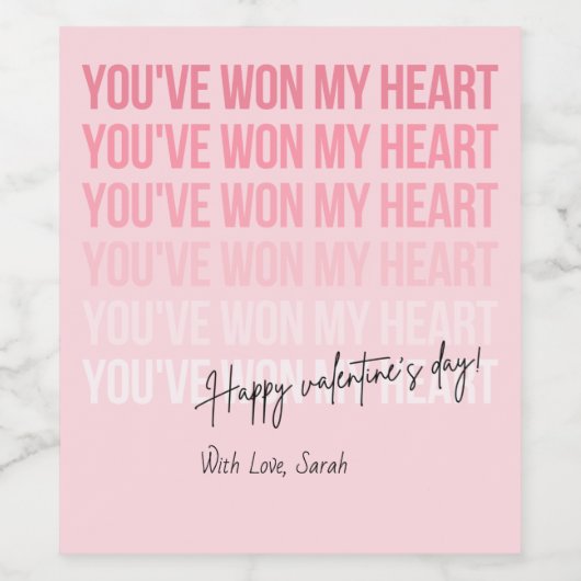 Eigen Valentijnsdag Wijnlabel Wijn Etiket (Enkel label)