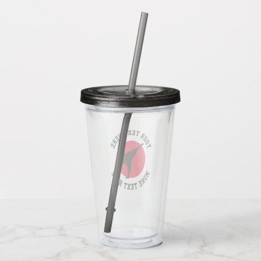 Eigen vechtkunsten karaatstrijder transparant acryl drinkbeker (Achterkant)