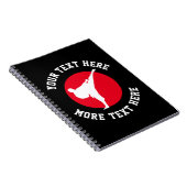 Eigen vechtkunsten karate schoppen met een deklaag notitieboek (Rechterzijde)