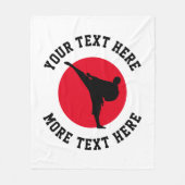 Eigen vechtkunsten karate schoppen silhouette fleece deken (Voorkant)