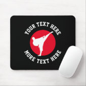 Eigen vechtkunsten karate schoppen silhouette muismat (Met muis)