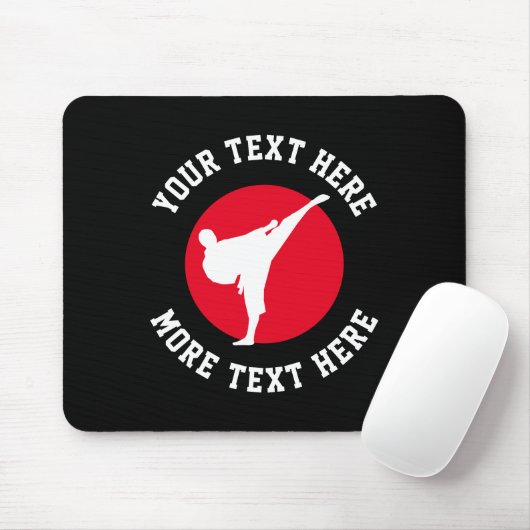 Eigen vechtkunsten karate schoppen silhouette muismat (Met muis)