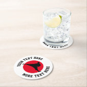 Eigen vechtkunsten karate schoppen silhouette ronde kartonnen onderzetter (Insitu)