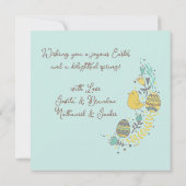 Eigen veer-vlinderkoepelkoepels, gelukkig paasen feestdagenkaart (Achterkant)