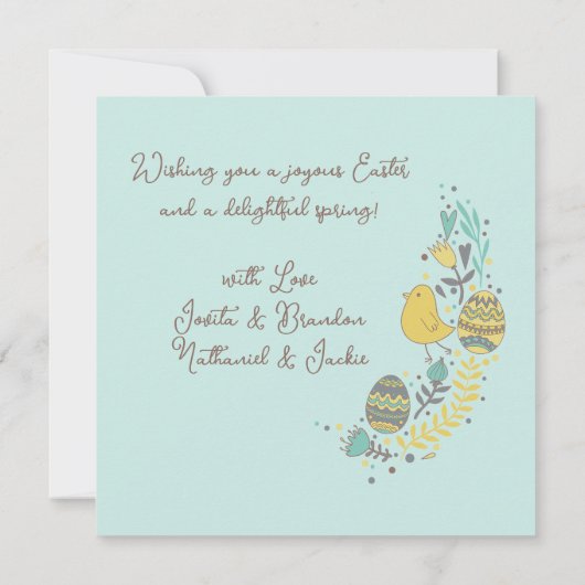 Eigen veer-vlinderkoepelkoepels, gelukkig paasen feestdagenkaart (Achterkant)