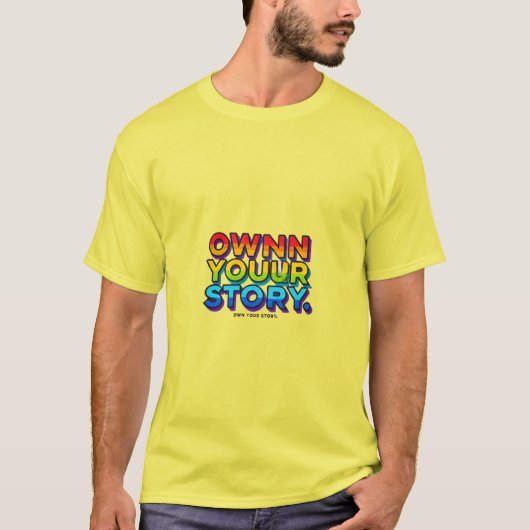 Eigen verhaal - levendig veelkleurig T-shirt ontwe (Voorkant)