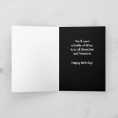 Eigen verjaardag zwarte ballonnen groet kaart (Binnen)