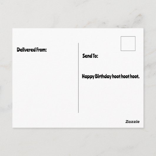 Eigen verjaardagstaart met briefje met voeten briefkaart (Achterkant)