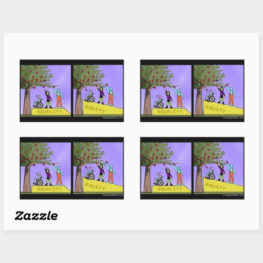 Eigen vermogen versus gelijkheid rechthoekige sticker (Vel)