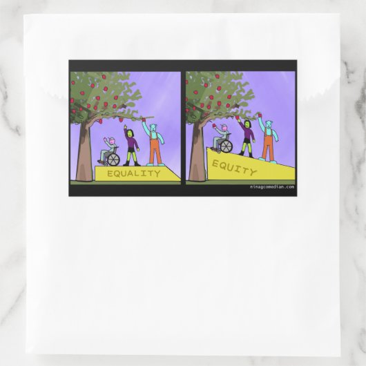 Eigen vermogen versus gelijkheid rechthoekige sticker (Tas)