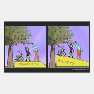 Eigen vermogen versus gelijkheid rechthoekige sticker