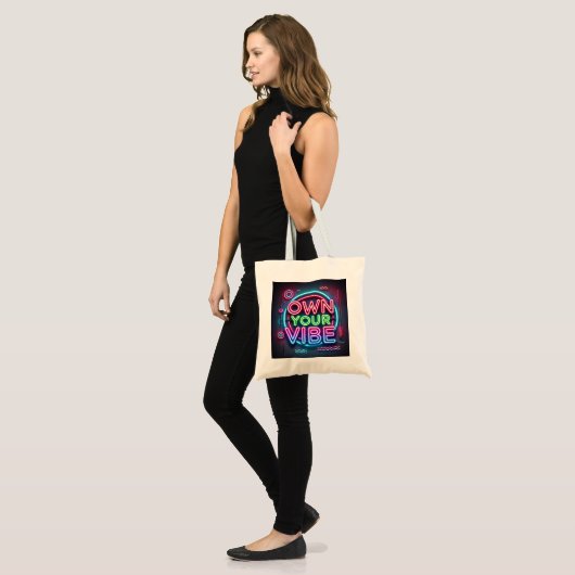 Eigen vibe - Neon Canvas tas (Voorkant (model))