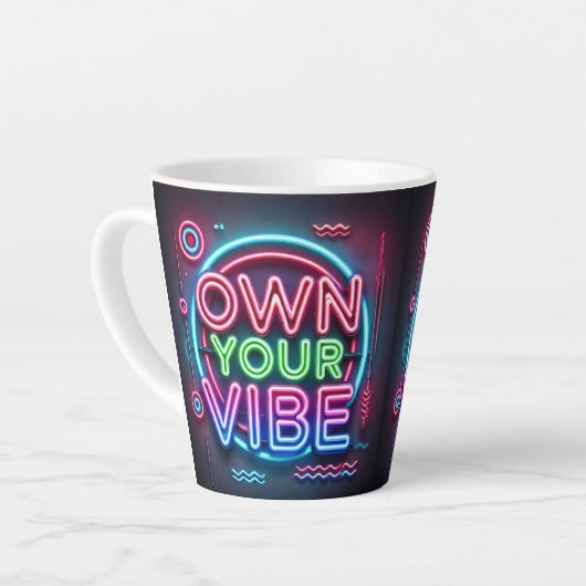 Eigen vibe - Neon Latte Mok (Linkerhoek)
