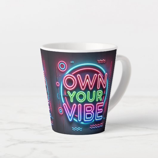 Eigen vibe - Neon Latte Mok (Rechterhoek)