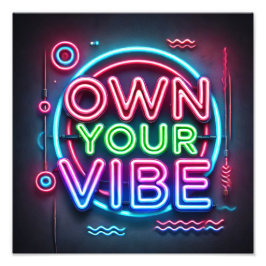 Eigen vibe - Neon Motivatie Poster