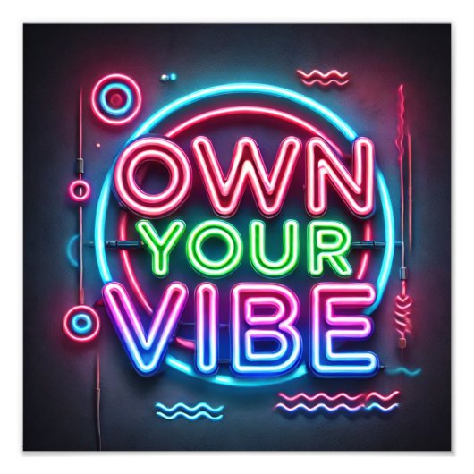 Eigen vibe - Neon Motivatie Poster (Voorkant)