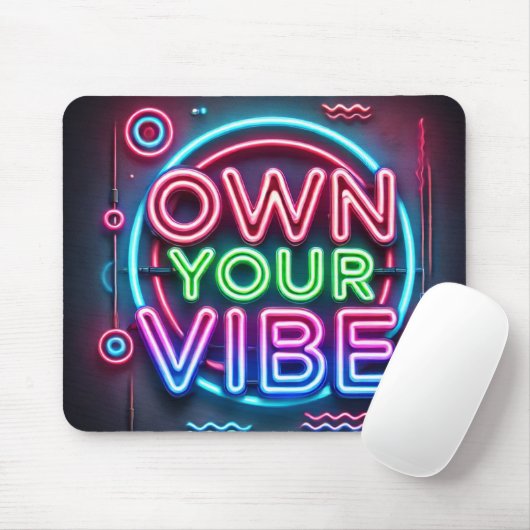 Eigen vibe - Neon Mouse Mat Muismat (Met muis)