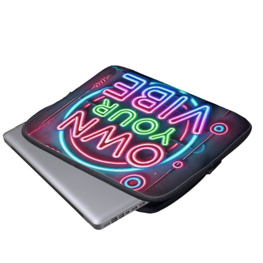 Eigen Vibe – Neon Neopreen laptophoes Laptop Sleeve (Voorkant onderkant)