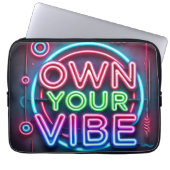 Eigen Vibe – Neon Neopreen laptophoes Laptop Sleeve (Voorkant)