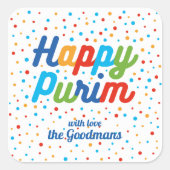 Eigen vierkant Purim Cadeetiket Vierkante Sticker (Voorkant)