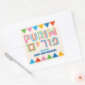Eigen vierkant Purim Cadeetiket Vierkante Sticker (Envelop)