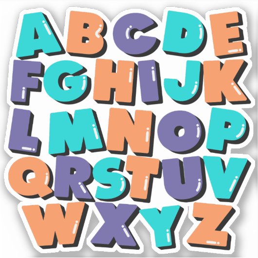 Eigen vinylSticker - Fijne letters Sticker (Voorkant)