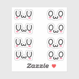 Eigen vinylSticker voor Uwu en Owo Sticker