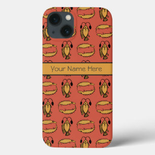 Eigen vis krokodil Egyptisch Tribaal Rood Geel iPhone 13 Hoesje