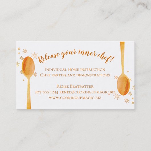 Eigen visitekaartje in de vorm van een magie op de (Achterkant)