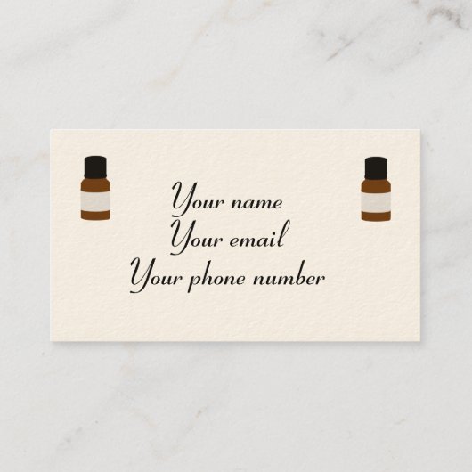 Eigen visitekaartje voor etherische olie met eigen (Achterkant)