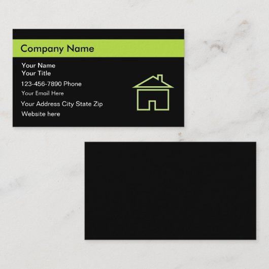 Eigen Visitekaartjes van onroerend goed (Voorkant / Achterkant)