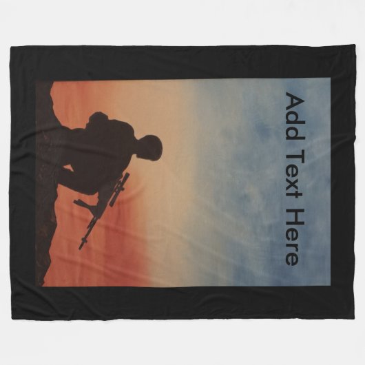 Eigen vlooienmandenleggers en veteranen fleece deken (Voorkant (Horizontaal))