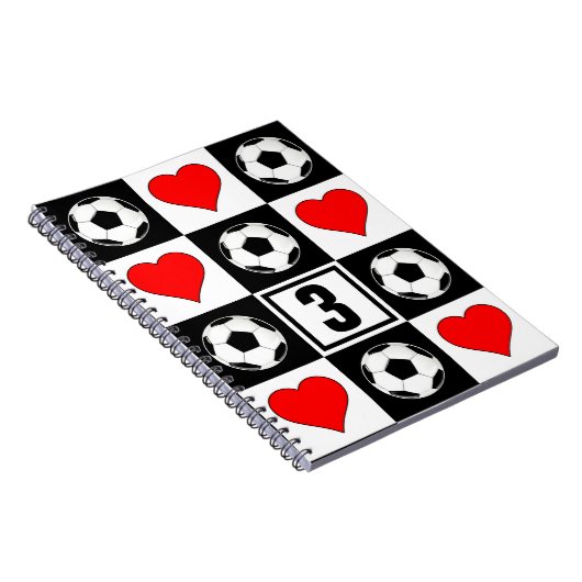 Eigen voetbalspeler Jersey nummer chequepoorten Notitieboek (Rechterzijde)