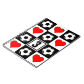 Eigen voetbalspeler Jersey nummer chequepoorten Notitieboek (Linkerzijde)