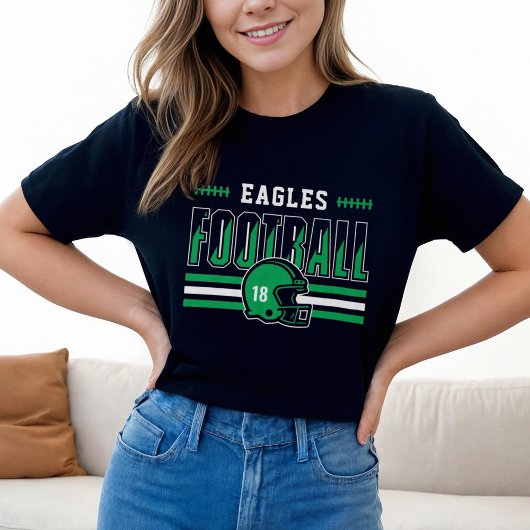 Eigen voetbalteam groene streep mama Tri-Blend shirt