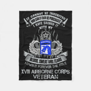 Eigen voor altijd de titel 18th Airborne Corps US Fleece Deken
