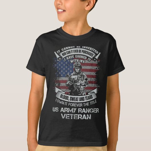 Eigen voor altijd de titel US Army Ranger Veteran  T-shirt (Voorkant)
