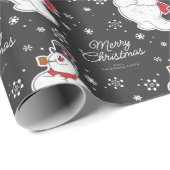 Eigen vorst voor de Snowman-kerstsnowflake Cadeaupapier (Rol Hoek)