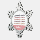 Eigen vrouwen in Steministische Gifts Tin Sneeuwvlok Ornament (Rechts)