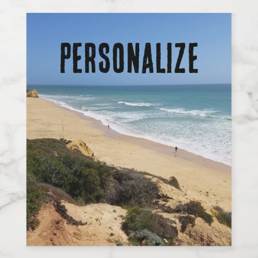 Eigen waslabel Portugese kustlijn Wijn Etiket (Enkel label)