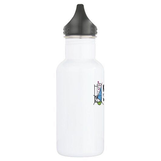 Eigen waterfles (18 oz), wit - KSTF Waterfles (Links)