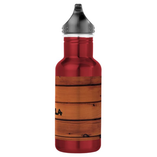 Eigen waterflesje (18 oz) Rood met bruin Waterfles (Rechts)