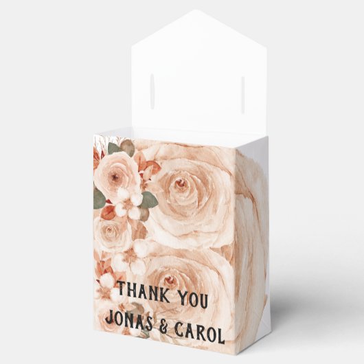 Eigen waterverf rozen elegant bedankdoosjes (Geopend)