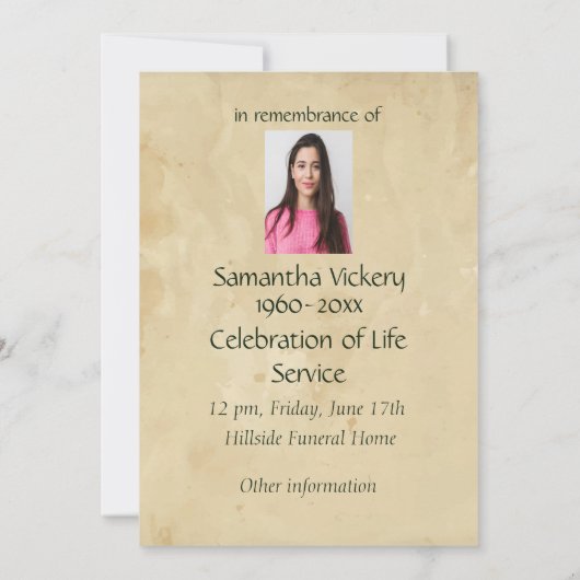 Eigen Waterverf Vogelherdenking Kaart (Achterkant)