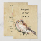 Eigen Waterverf Vogelherdenking Kaart (Voorkant / Achterkant)