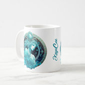 Eigen Waterverf Zodiac - Aquarius Koffiemok (Voorkant links)