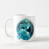 Eigen Waterverf Zodiac - Aquarius Koffiemok (Links)