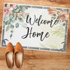 Eigen welkomstscript natuurlijke familie moderne deurmat