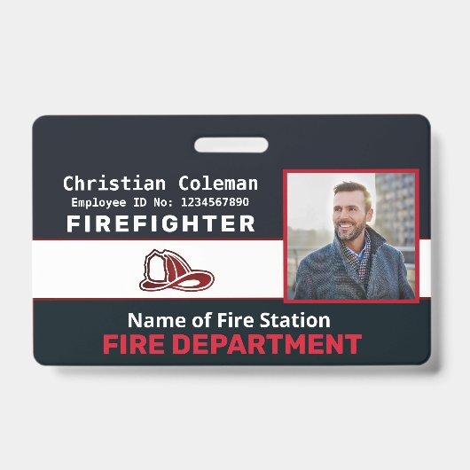 Eigen werknemersnaam ID Kaart Logo Streepjescode Badge (Voorzijde)